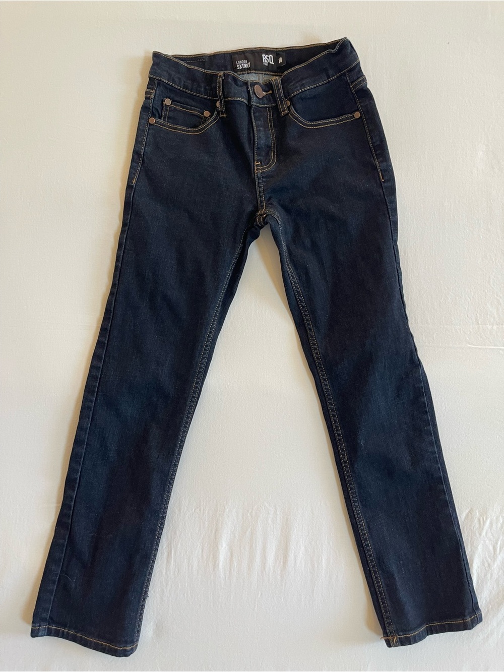 RSQ London Skinny Boys Dark Wash Denim Jeans Size 10 Indigo Blue